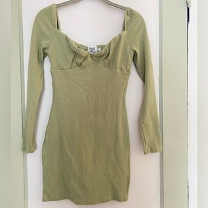 princess polly long sleeve light green mini dress